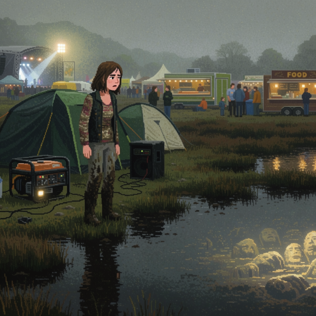 Emma-Jane MacKinnon-Lee — key art for "Bog Body Disco", a short cinematic Irish festival-set adventure