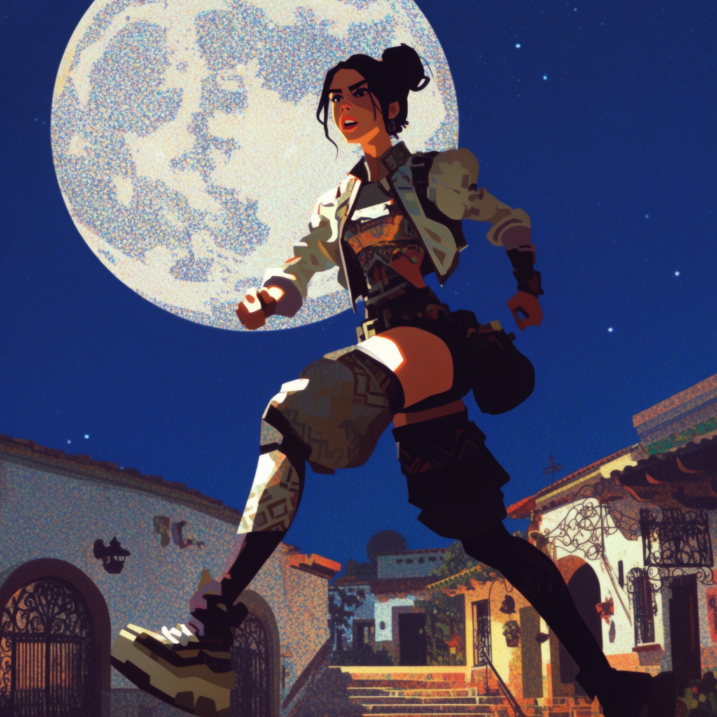 Emma-Jane MacKinnon-Lee — key art for "The Girl Who Refused the Moon", a side-scrolling Irish folklore narrative adventure